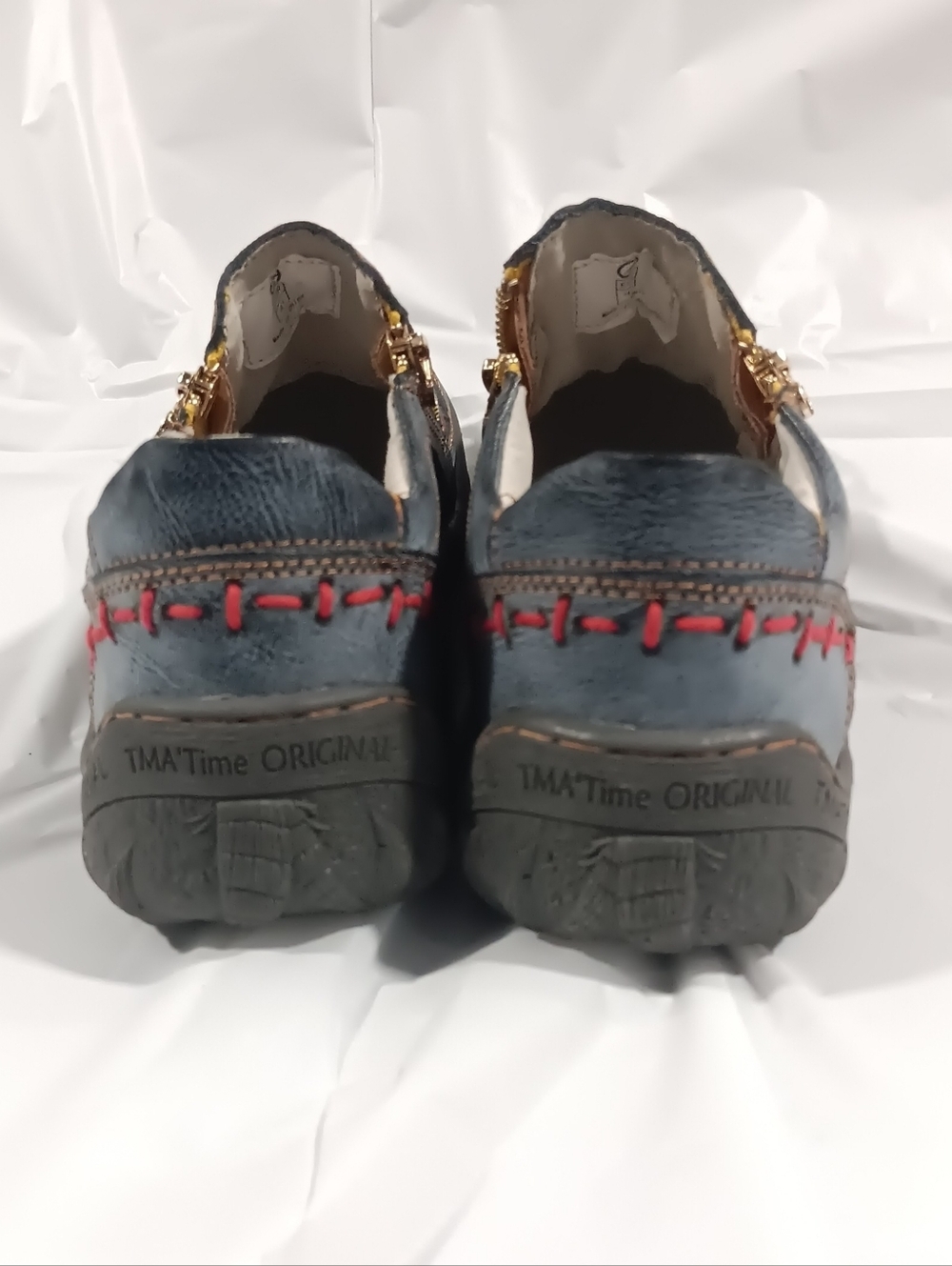 TMA Eyes| Double Zipper Gold Tone Label Slip-On Casual Comfort Sneaker EU41 US10 - Picture 9 of 9